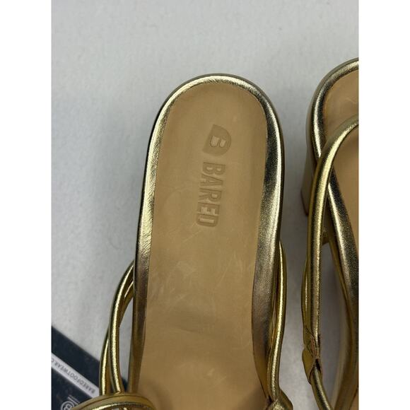 NWT BARED Godwit Gold Leather Heels Buckle Size 40 US 9-9.5 Pliant Metallic $299 - Picture 6 of 10